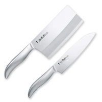 【下村工業】Verdun日本製-精工淬湅一體成型不鏽鋼刀-兩件組(中華菜刀+牛刀)
