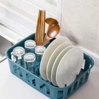 Nordic Dish Drainer Dish Storage Drainage Basket with Removable Plug Kitchen Counter Bowl Stand Cabinet Organizer for Plate Cup