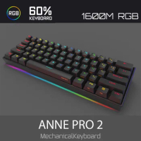 For Anne Pro 2 Pro2 NKRO Bluetooth 5.0 Type-C RGB 60% Mechanical Gaming Keyboard Cherry Gateron Kailh Red Brown Switch Keyboard