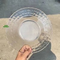 Piring Kaca Anyaman - Piring Makan Tebal Besar Cantik - Piring Beling Souvenir