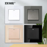 EIOMR Wall Switch Light 1 Gang 1 2 Way Control Socket Push Button EU Standard AC 110V-250V Toggle Switch on/Off Lamp Wall Switch