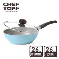 韓國 Chef Topf 薔薇系列26 公分不沾炒鍋(附玻璃蓋)