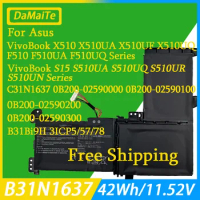 NEW B31N1637 C31N1637 Laptop Battery For ASUS X510 X510UA X510UF X510UQ VivoBook S15 S510UA S510UQ S510UN S510UR F510UA F510UQ