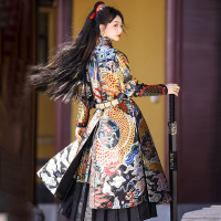 公司貨 免運 慕夏【明千戶】漢服男女罩甲飛魚服明制曳撒貼里百搭外套方領