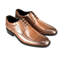 【Waltz】舒適包覆 素面側V綁帶 紳士鞋 真皮皮鞋(212657-06 華爾滋皮鞋)