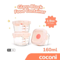 Coconi Tempat Mpasi Glass Block Food Container/Tempat Mpasi Bahan Kaca