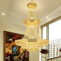 Living Room Chandeliers Luxury Gold Hanging Crystal Led Modern Chandelier Pendant Lights Ceiling Lamp E14 Candle Indoor Lighting