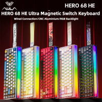 แป้นพิมพ์สวิตช์แม่เหล็ก Hero68 HE อัลลอยด์ CNC, AULA, ประสิทธิภาพสูง, การเล่นเกม, ไทม์มิ่งที่รวดเร็ว