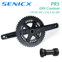 SENICX PR5 GRX Crankset With BB Crank 170/172.5mm Chainring50-34T/52-36T for 9-12 Speed Gravel Road Bicycle Folding Bike New
