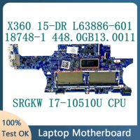 L63886-601 L63886-501 L63886-001 For HP X360 15-DR 15M-DR Mainboard 18748-1 448.0GB13.0011 SRGKW I7-10510U CPU 100% Tested Good