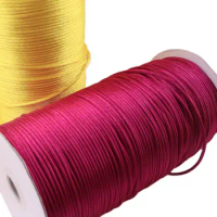 1.5mm Chinese Knot Macrame Cord yellow/purple Satin Beading Rope for Handicraft Bracelet Braided Jewelry making Accessories DIY