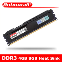 ANKOWALL DDR3 4GB 8GB 1333 1600MHz RAM Memoria DDR 3 Desktop Memory PC3-10600 12800 DIMM with Heat Sink For all motherboards
