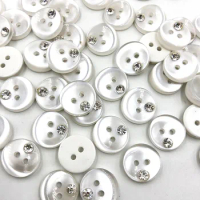 25/50/100PCS White Plastic Buttons Shank Round Garment Dolls Sewing Accessories DIY Scrapbookings 12MM PT340