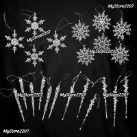 Gantungan Akrilik Natal / Gantungan Es Akrilik / Gantungan Snowflake Acrylic / Dekorasi Hiasan Natal