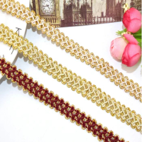 Gold And Silver Wire Lace Trim With Eight-Character Centipede For Fringe Curtain Clothing And Home Textile Diy Sewing Accessory
