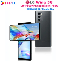 LG Wing 5G LM-F100N 8GB&amp;128GB Original Rotating display 6.8'' 5G Unlocked Phone Snapdragon 765G Octa Core Motorized pop-up 32MP