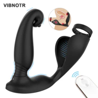 Wireless Male Prostate Massager Vibrator Toys for Men Anal Plug Delay Ejaculation Lock Ring Orchis Massager Sex Toy for Couples