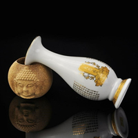 陶瓷供具 供佛小花瓶白色觀音凈水瓶插花家居佛堂擺件 大悲水花瓶