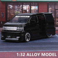 1:32 Nissan Elgrand FABULOUS MPV Alloy Car Model Diecasts Metal Simulation Toy Car Model Sound Light Collection Gift