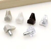 20Pcs Shelf Support Pegs Glass Shelves Stand 5mm Hole Diameter Cabinet Cupboard Wooden Furniture Bracket Triangle Partition Nail