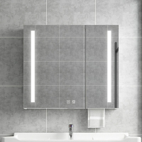 衛浴鏡箱 掛牆式 現代簡約 智能太空鋁鏡櫃洗手間浴室鏡子梳妝儲物壁掛鏡箱置物架廁所掛墻式
