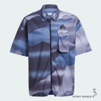 Adidas 短袖上衣 男裝 襯衫 防潑水 藍 IR5184