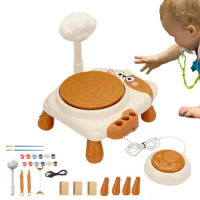 Pottery Wheel Machine Cute Cat Pottery Forming Machine Electric Ceramics Wheel Sculpting Clay Tools Craft Kit Pottery