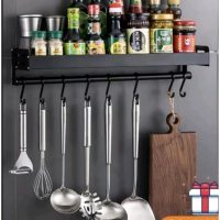 rak dinding dapur / rak bumbu gantung / rak kamar mandi Aluminium Besi Gantungan