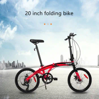 Aluminum Alloy Folding Bicycle 7-speed Bike Adult Portable Foldable City Bicycles Urban Multi Speed Small Wheeled Bikes