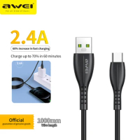 Awei CL-115 USB Type C Cable 2.4A Fast Charging Wire Cord Quick Charge for Xiaomi/HUAWEI/Samsung/iphone Phone Date Cable 1M