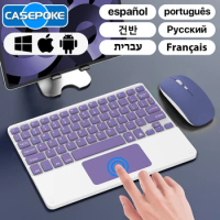 CASEPOKE 10 inch Wireless Bluetooth Keyboard with Touchpad For Samsung iPad Xiaomi Lenovo Huawei Universal Tablet Keyboard