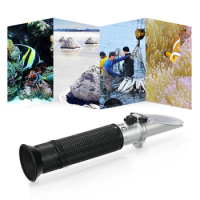 Portable Refractometer for Saltwater Sea Salinity Meter Salt Water Concentration Aquarium Refractometer Dual Scale 0~100%