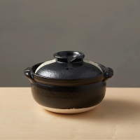 【有種創意食器】日本萬古燒-珠玉點點雜炊土鍋5.5號-黑(0.9L)
