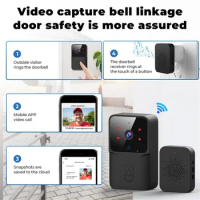 WiFi Doorbell Home Tuya WiFi Wireless Doorbell DC AC Battery Powered Camera Bell with Alexa Google Doorbell Camera(A)