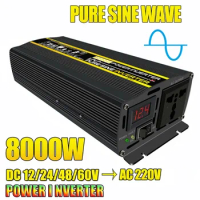 Pure Sine Wave Inverter DC 12/24/48/60V TO AC 220V 110V Voltage Convert Transformer 8000W 6000W 4000W 3000W Solar Inverter