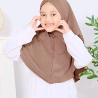 hijab anak model dagu bergo malay//hijab dagu anak modern Muslim Kerudung Putih Hitam Instan