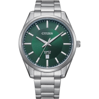 CITIZEN 星辰 簡約三針石英腕錶42mm綠 BI1031-51Z