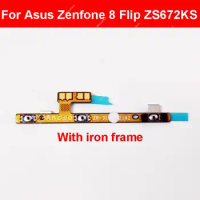 Power Volume Flex Cable With Iron Frame For Asus Zenfone 8 Flip ZS672KS Up down Volume Control Flex Ribbon Replacement Parts