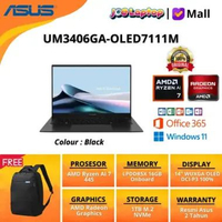 Asus Zenbook 14 UM3406GA-OLED7111M Black Ryzen AI 7 445 Win11 OHS