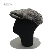 Thejam. Topi klasik Gatsby hat wool black grey | Newsboy cap XL Black grey