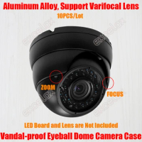 10PCS/Lot Vandal-proof Varifocal IR Eyeball Dome Camera Case Zoom Focus Black CCTV IP Security Metal Vandal Resistant Casing