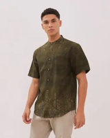 AMK Kemeja Koko Pria Lengan Pendek KK Darreh Ss Olive S
