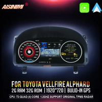 AISINIMI Android 12.3" For Toyota Vellfire Alphard 20 LCD Instrument Dashboard Display Head Unit Navigation Car gps Multimedia