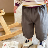 Solid Boy Kids Fashion Trousers Toddler Clothes Summer Spring Baby Pocket Ankle Length Loose Girl C