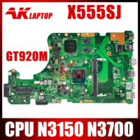 X555SJ Notebook Mainboard CPU N3700 N3150 GT920M For ASUS K555SJ K555S X555 A555S Laptop Motherboard 4Cores MAIN BOARD TEST OK