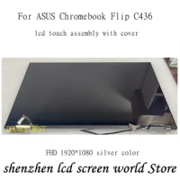 1920x1080 14inch oriignal with touch For ASUS Chromebook Flip C436 display screen upper half LCD screen replacement