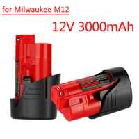 for Milwaukee 12V Battery 3Ah Compatible with Milwaukee M12 XC 48-11-2410 48-11-2420 48-11-2411 12-Volt Cordless Tools Battery
