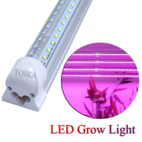 Toika 15pcs 3ft 30W 900mm LED Phyto Grow Light Full Spectrum 90CM V Shape T8 Integrated Tube Growth Lamp Plant Bulb 410-730nm