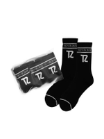ถุงเท้า Tz Crew แพ็ก 3 คู่ รุ่น A01 สีดำ ไซส์ Free Size