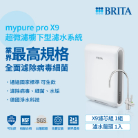 【德國BRITA官方】mypure Pro X9 超微濾專業級淨水系統(業界最高規格 全面濾除病毒細菌)